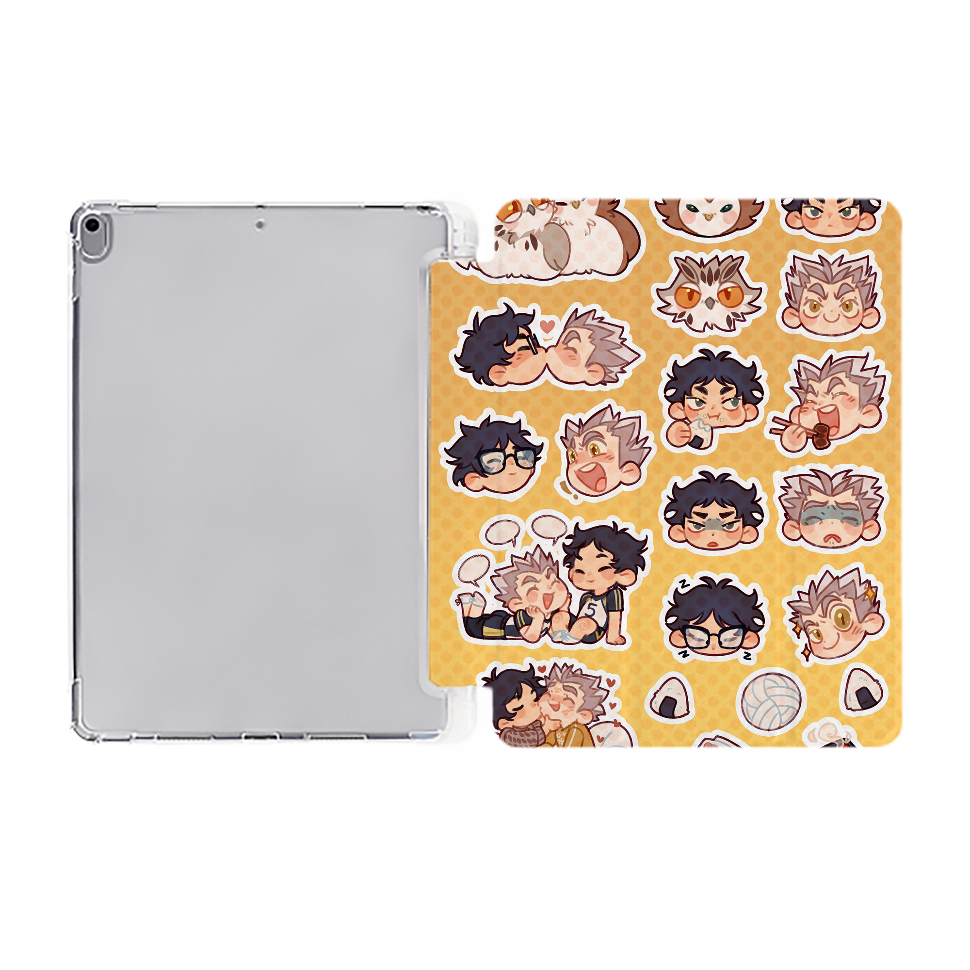 （画像用） ハイキュー!! Haikyu!! IPad ケース ペン収納付き 三つ折りスタンド PUレザー×シリコン 対応機種9.5/10.5/10.9インチ